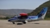 Armenia - A plane carrying Prime Minister Nikol Pashinian lands at Kapan airport, August 17, 2023.