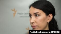 Наталья Садықова Азаттықтың Киевтегі редакциясында. 2016 жылғы сурет.