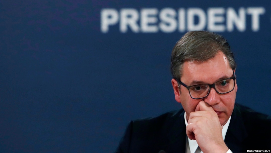 Predsednik Srbije Aleksandar Vučić tokom novogodišnje pres-konferencije u Beogradu (28. decembar 2020.)
