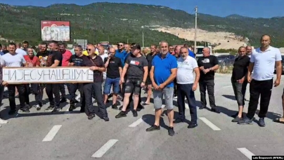 Blokada saobraćajnice koja povezuje Nikšić sa opštinama Kotor i Trebinje (BiH), 9. jun 2025.