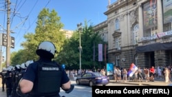 Протестни блокади на раскрсници во Белград, Србија, 4 јули 2025 година
