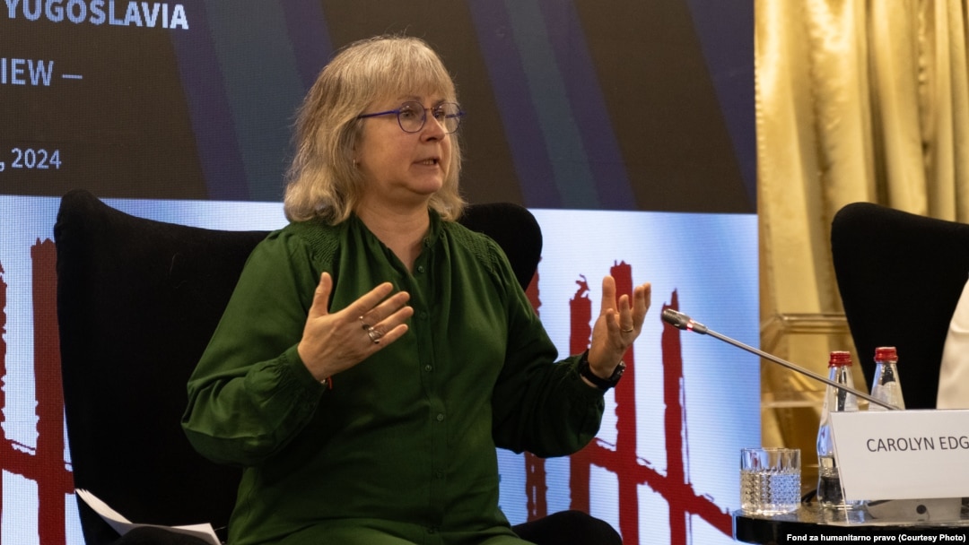 Carolyn Edgerton na skupu Fonda za humanitarno pravo u Beogradu, 29. novembar 2024.