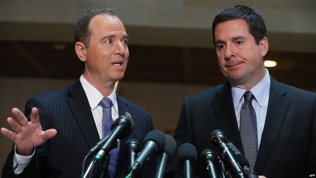 Predsjednik Komiteta za obavještajne službe Kongresa Devin Nunes, republikanac, i potpredsjednik Adam Schiff, demokrata 