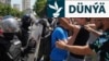Belgrad. Serp protestçilerini dargadaýan polisiýa işgärleri.